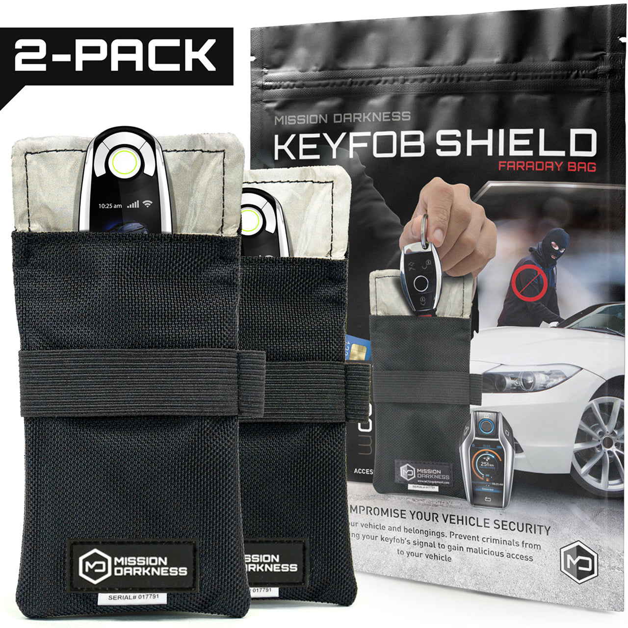 Mission Darkness Faraday Bag for Keyfobs (2 pack)
