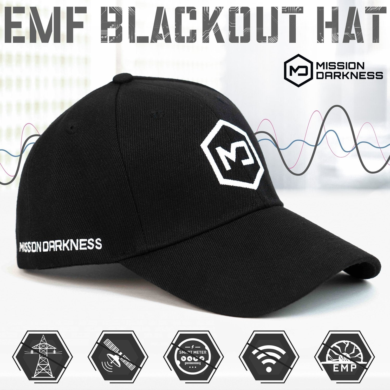 EMF Head Protection Faraday Hat from Cell & Tower Wifi Radiation