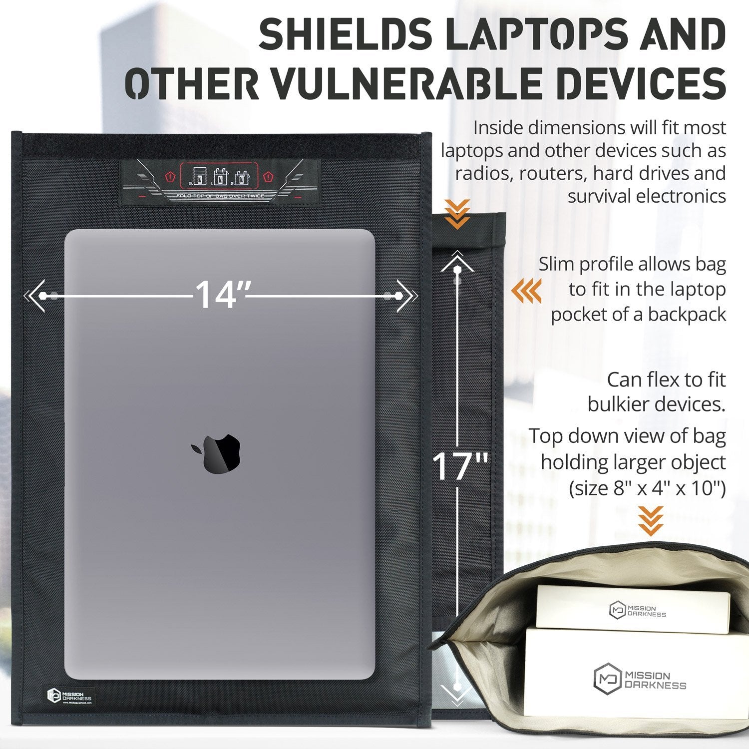 Mission Darkness Non-Window Faraday Bag for Laptops - Trust Panda